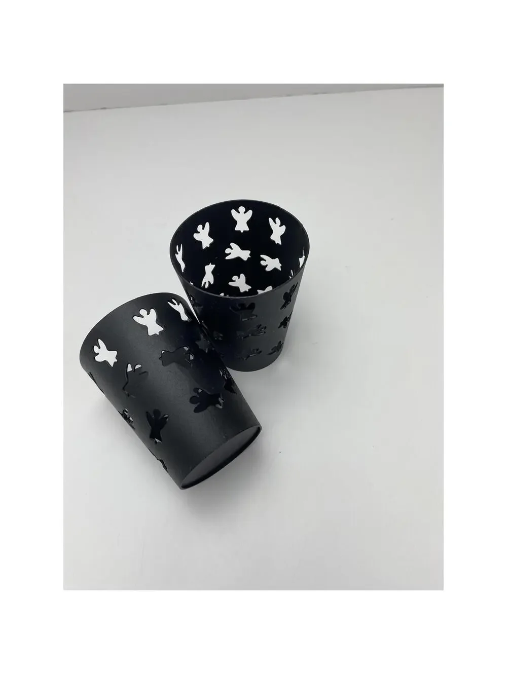 Tea Light Candle Holders 2pc Set Angel Design Metal Decorative Home Accent